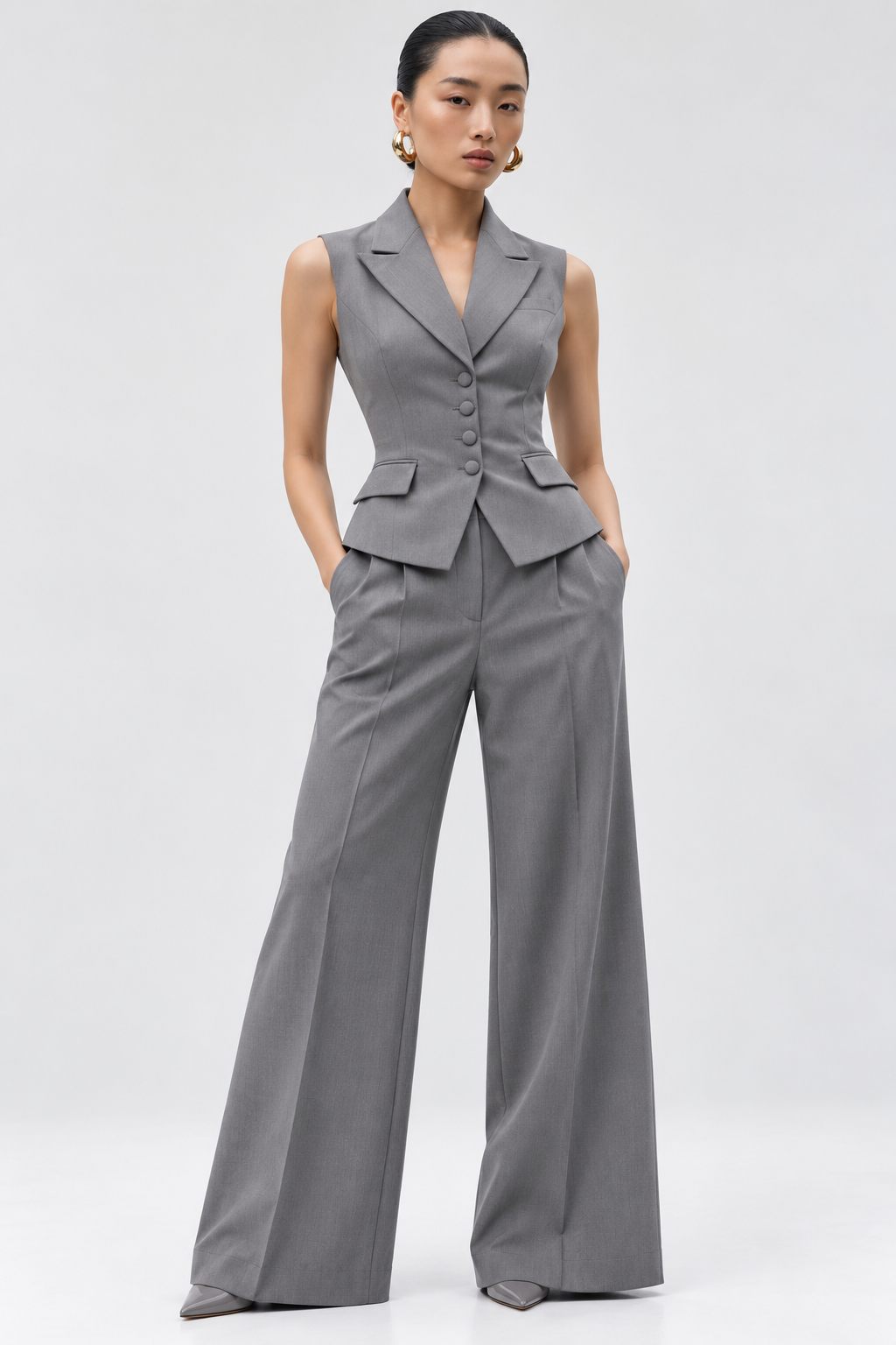 Grey Tailored Waistcoat Set