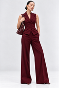 Wine Tailored Waistcoat Set