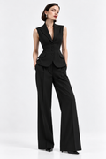 Black Tailored Waistcoat Set