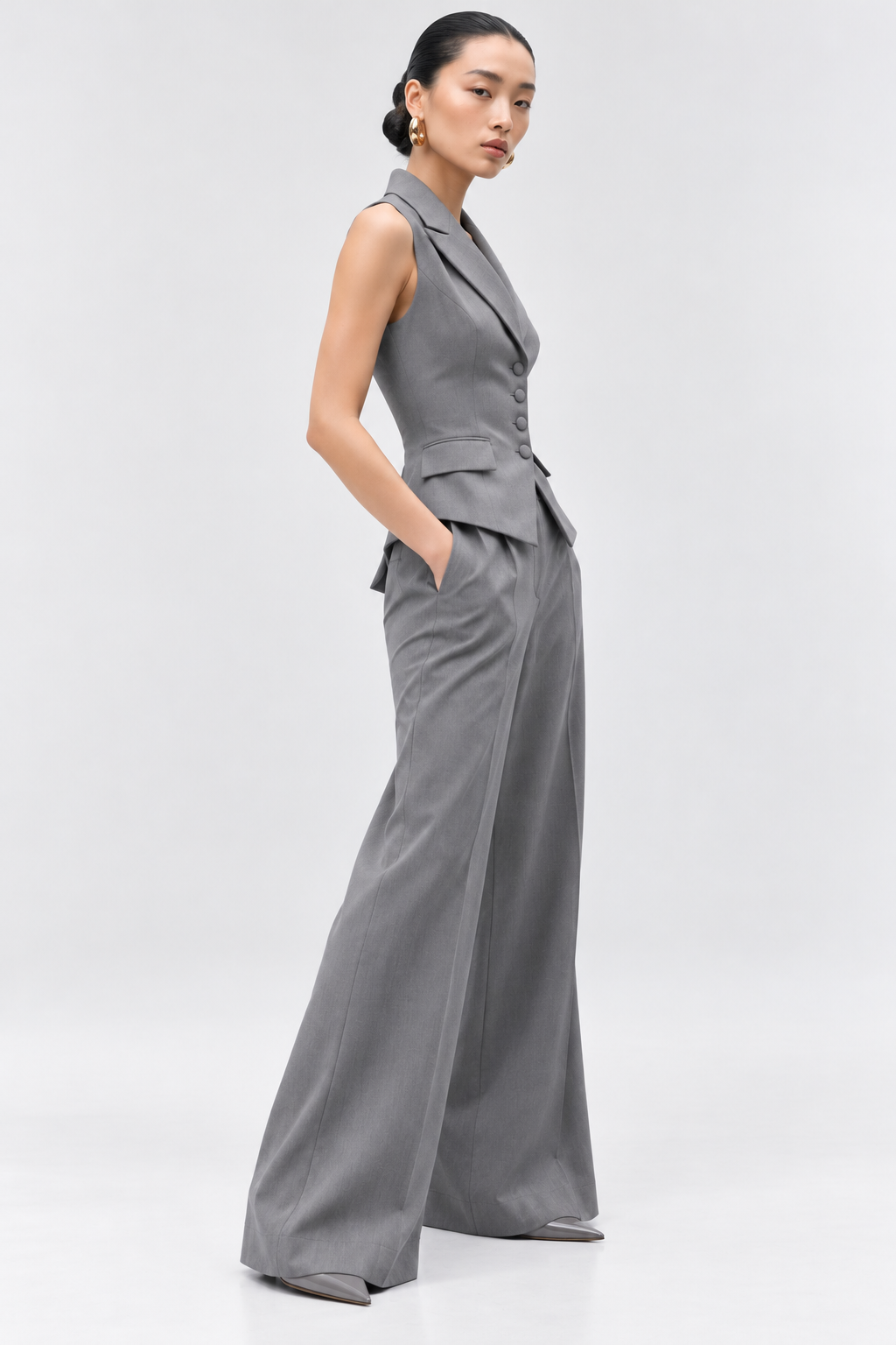 Grey Tailored Waistcoat Set