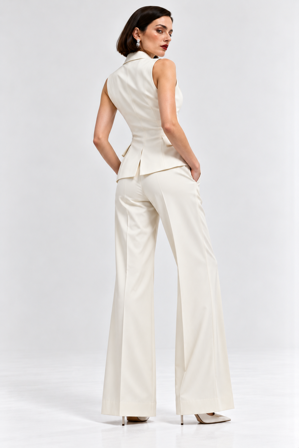 White Tailored Waistcoat Set