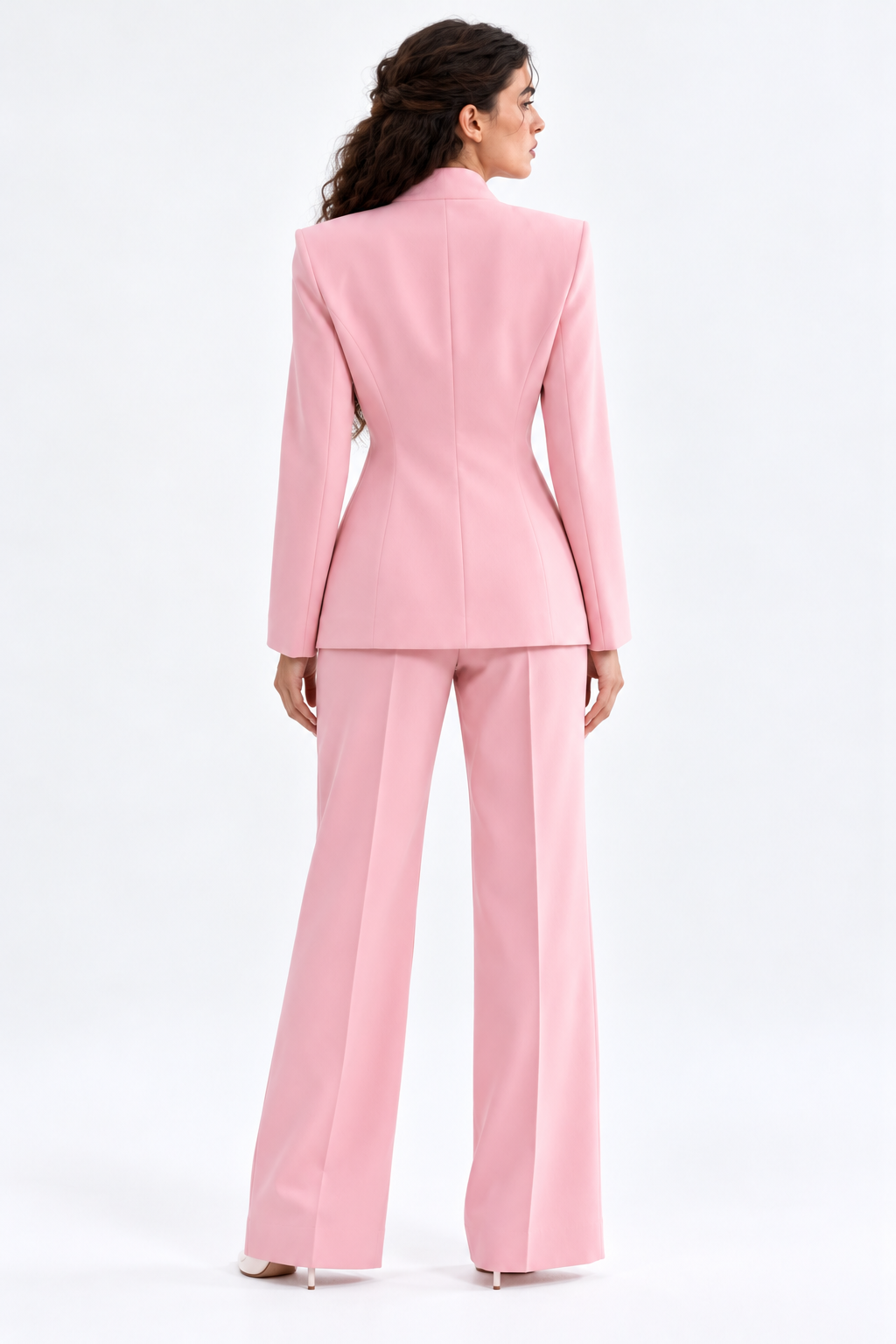 Blush Pink Tailored Pantsuit