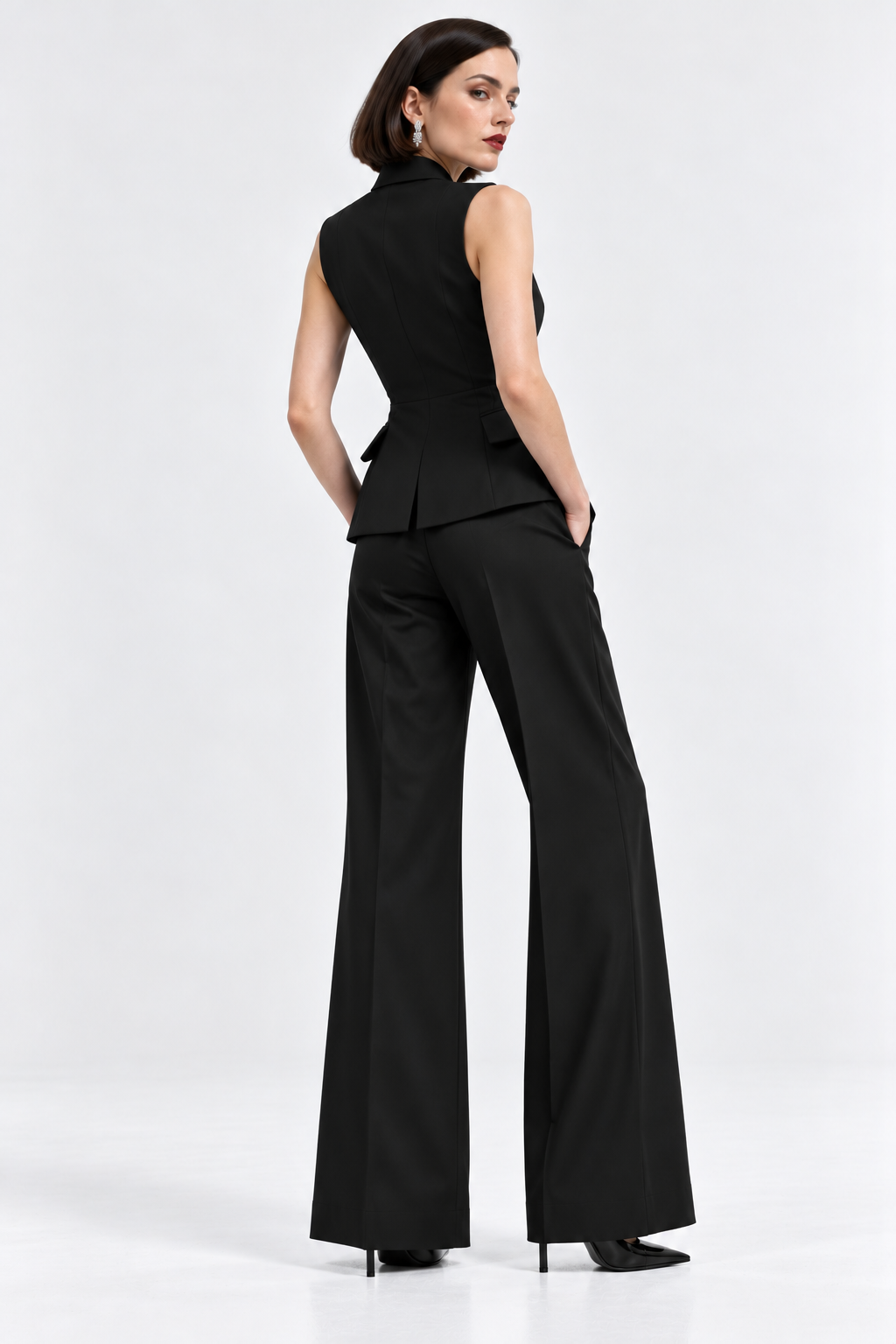 Black Tailored Waistcoat Set