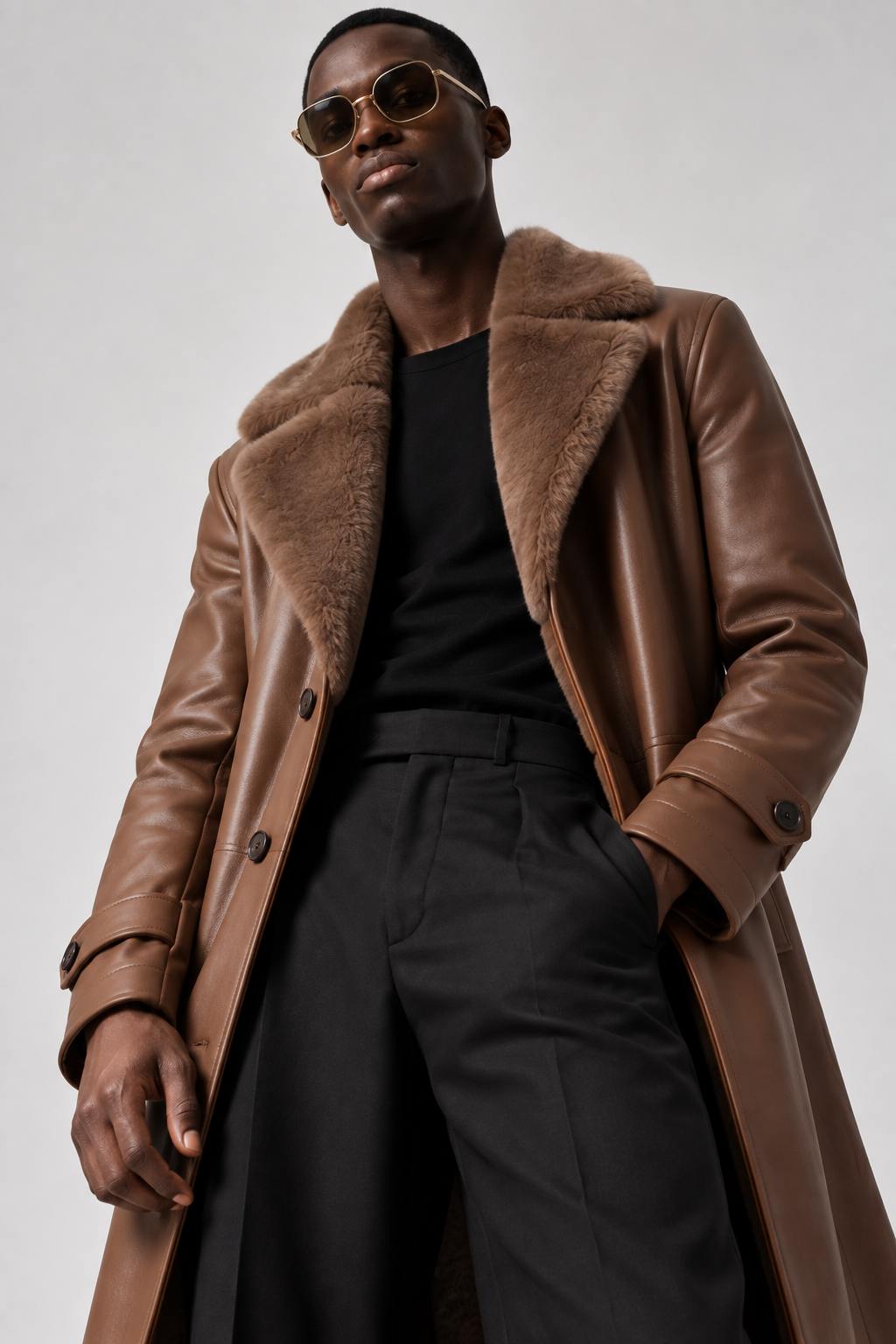 Tan Leather Coat