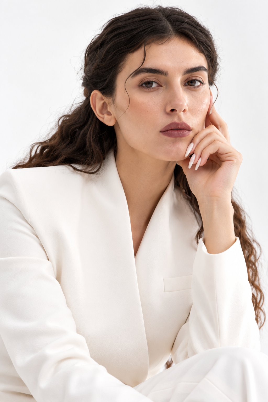Ivory Sculpted Pantsuit
