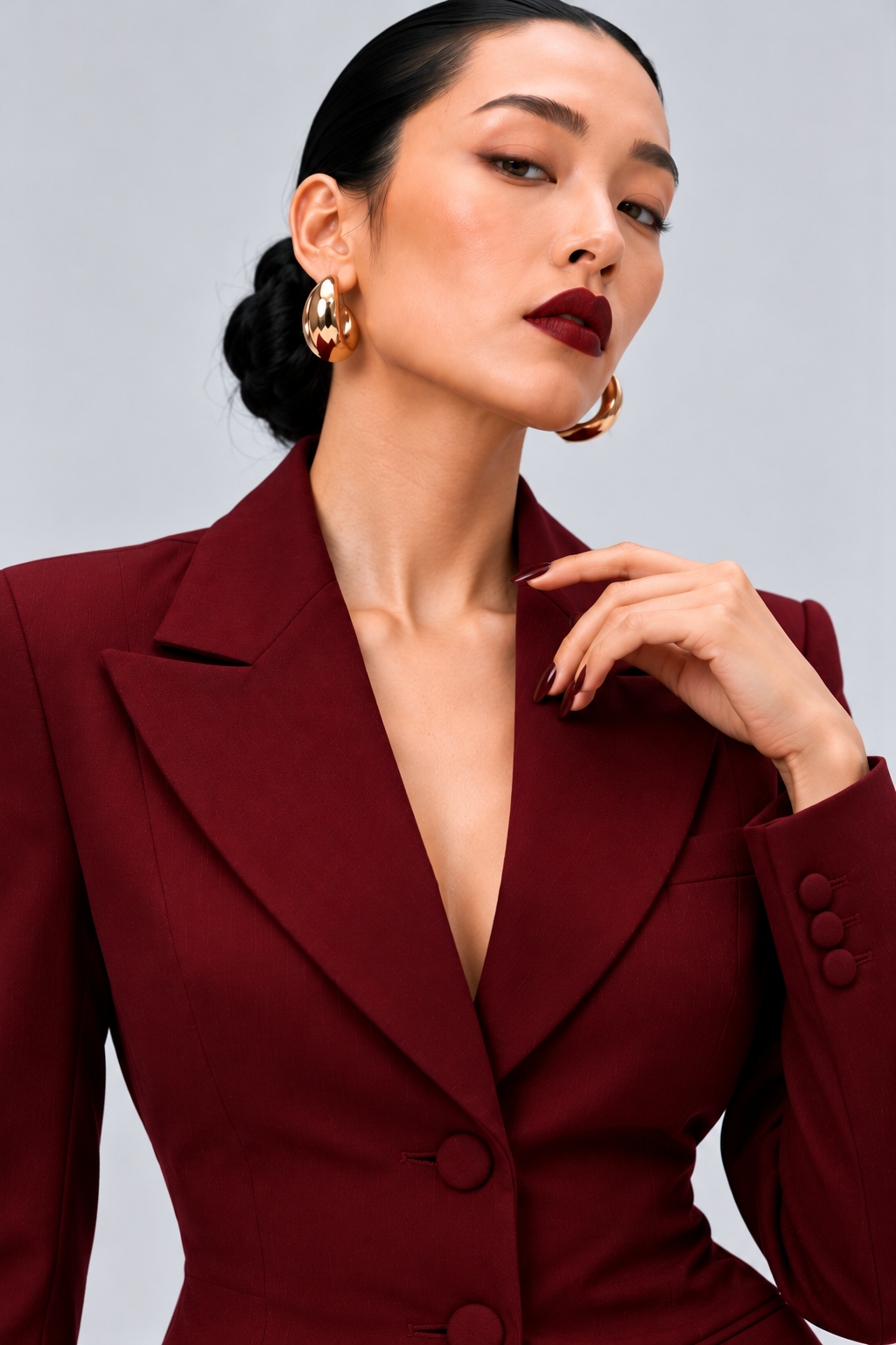 Wine Red Blazer Dress