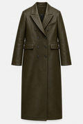 Olive Leather Overcoat